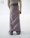 BASERANGE Cotton and Linen Ribbed Wrap Skirt Portugal BAS-SKGW-CH-WI24-HL Gray Blue